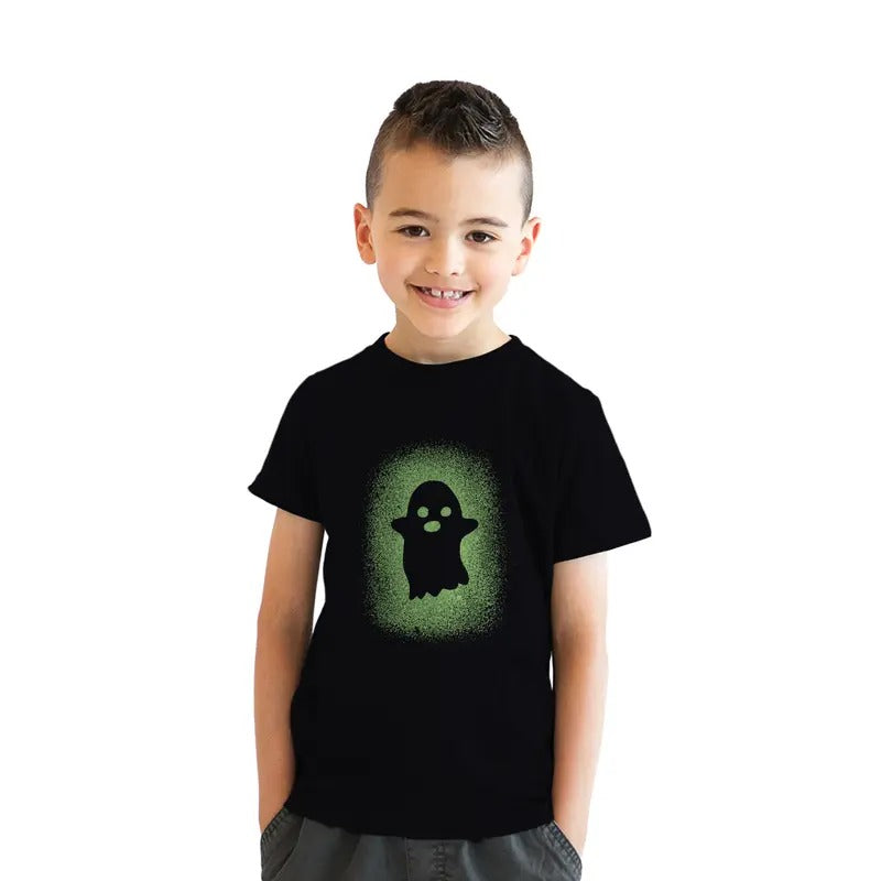Youth Glowing Ghost Glow In The Dark T Shirt Cool Halloween Costume Tee Funny T Shirts Halloween Tops for Kids Novelty...