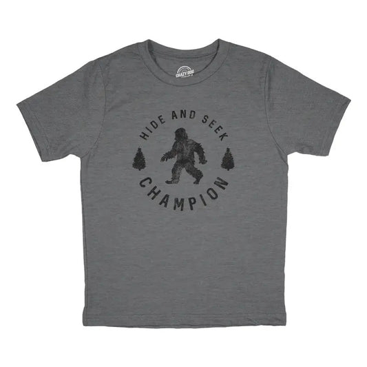 Youth Hide And Seek Chamption T Shirt Funny Hidding Bigfoot Sasquatch Joke Tee For Kids Funny T Shirts Funny Sarcastic...