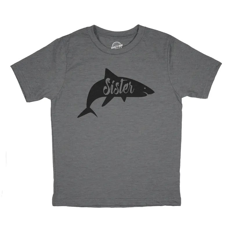 Youth Sister Shark T Shirt Funny Beach Summer Vacation Family Tee For Kids Funny T Shirts Shark Tops for Kids Funny...