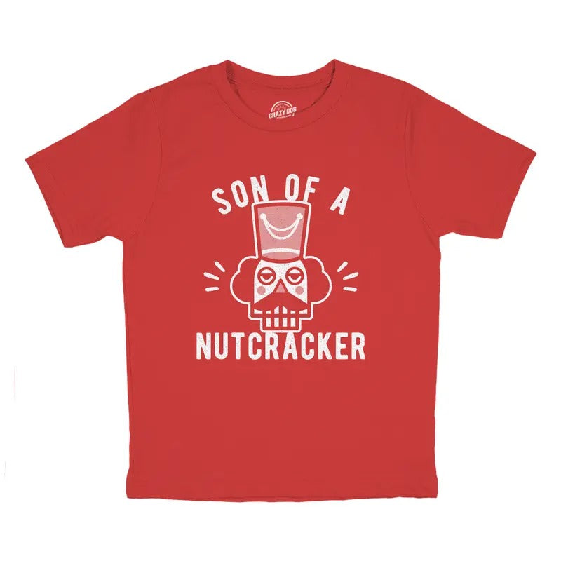 Youth Son Of A Nutcracker T Shirt Funny Christmas Holiday Spirit Graphic Tee Funny T Shirts Christmas Tops for Kids...