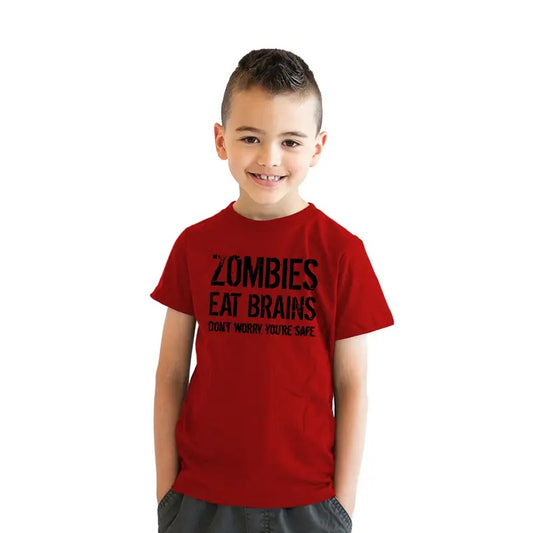 Youth Zombies Eat Brains Shirt Funny T Shirt Living Dead Halloween Outbreak Tee Funny T Shirts Halloween Tops for Kids...
