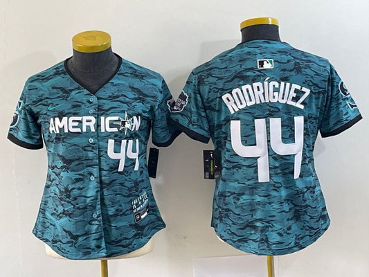 Youth American League #44 Julio Rodriguez 2023 MLB All-Star Game Limited Player Jersey - Teal 2023 All-Star Women Youth