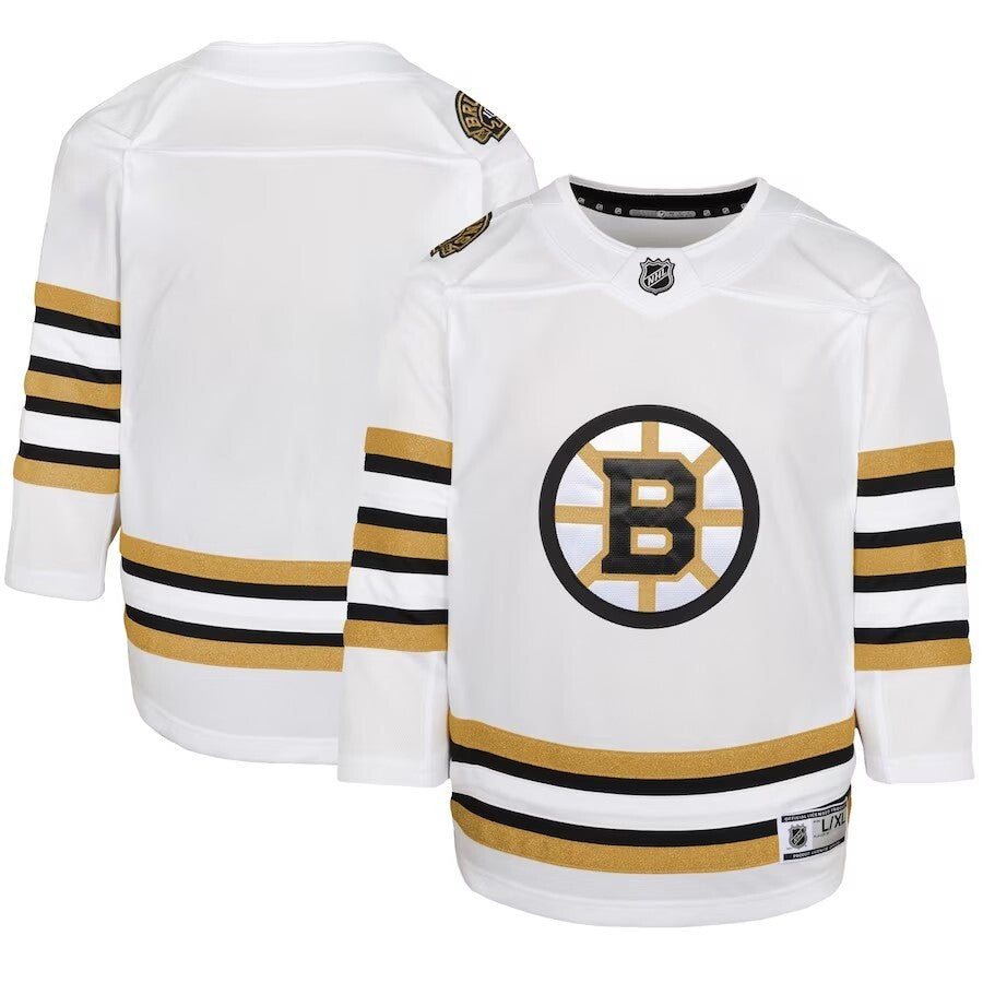 Youth Boston Bruins 100th Anniversary Premier Jersey - White
