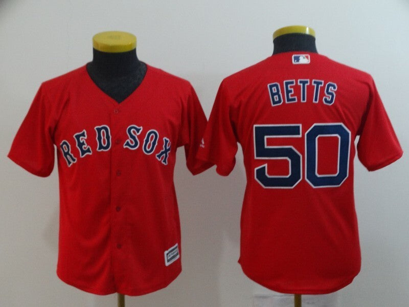 Youth Boston Red Sox #50 Mookie Betts Style 5