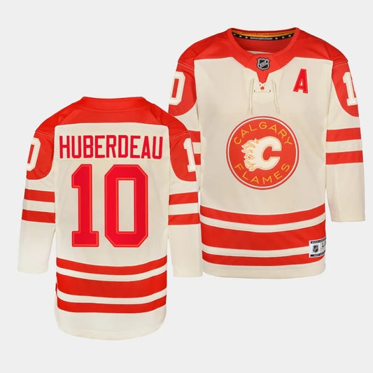 Youth Calgary Flames #10 Jonathan Huberdeau 2023 NHL Heritage Classic Cream Authentic Jersey