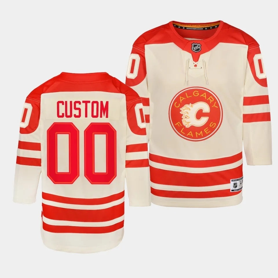 Youth Calgary Flames # 2023 NHL Heritage Classic Cream Authentic Jersey