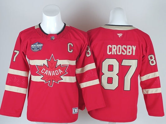 Youth Canada Hockey #87 Sidney Crosby Canada 2026 Winter Olympics Youth Style 1