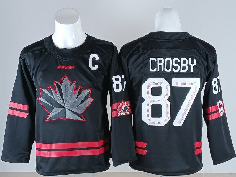 Youth Canada Hockey #87 Sidney Crosby Canada 2026 Winter Olympics Youth Style 4