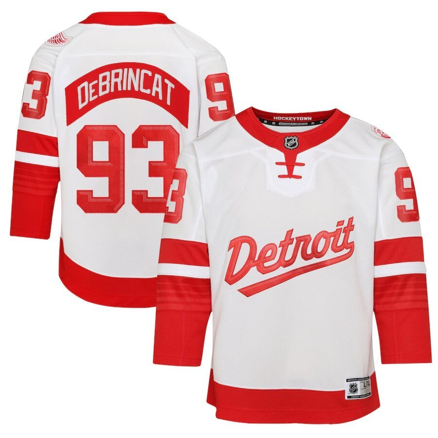Youth Detroit Red Wings #93 Alex DeBrincat 2025 NHL Stadium Series Premier Player Jersey - White