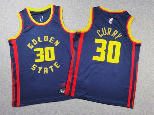 Youth Golden State Warriors #30 Stephen Curry Youth 25 Warriors 30 # Curry Navy City Edition Style 1