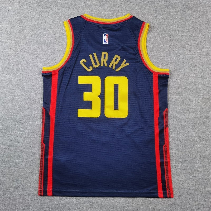 Youth Golden State Warriors #30 Stephen Curry Youth 25 Warriors 30 # Curry Navy City Edition Style 3