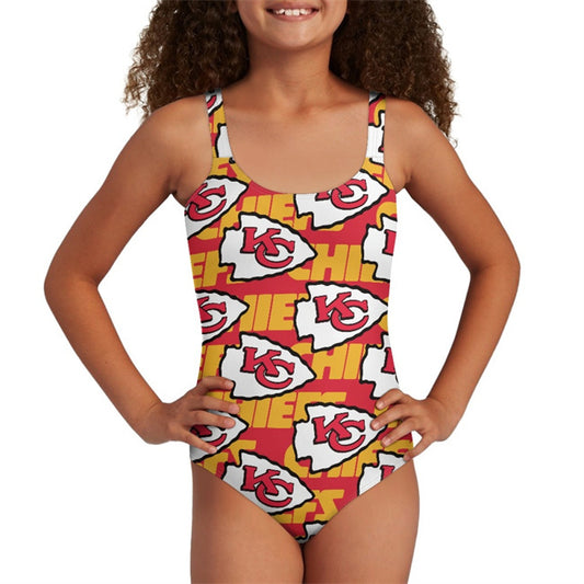 Youth Kansas City Chiefs Bodysuit Comfortable Swimwear Beachwear Bathing 001(Pls