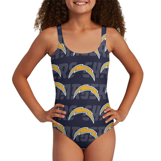 Youth Los Angeles Chargers Bodysuit Comfortable Swimwear Beachwear Bathing 001(Pls