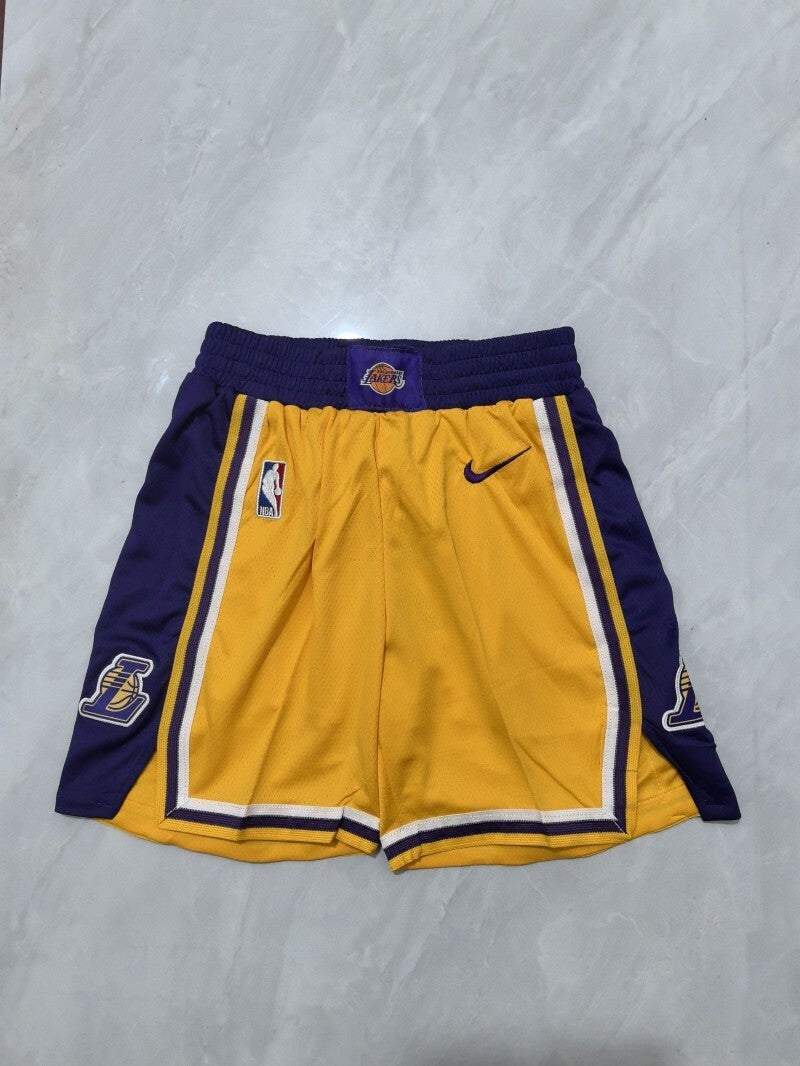 Youth Los Angeles Lakers Youth Lakers Yellow Shorts Style 2