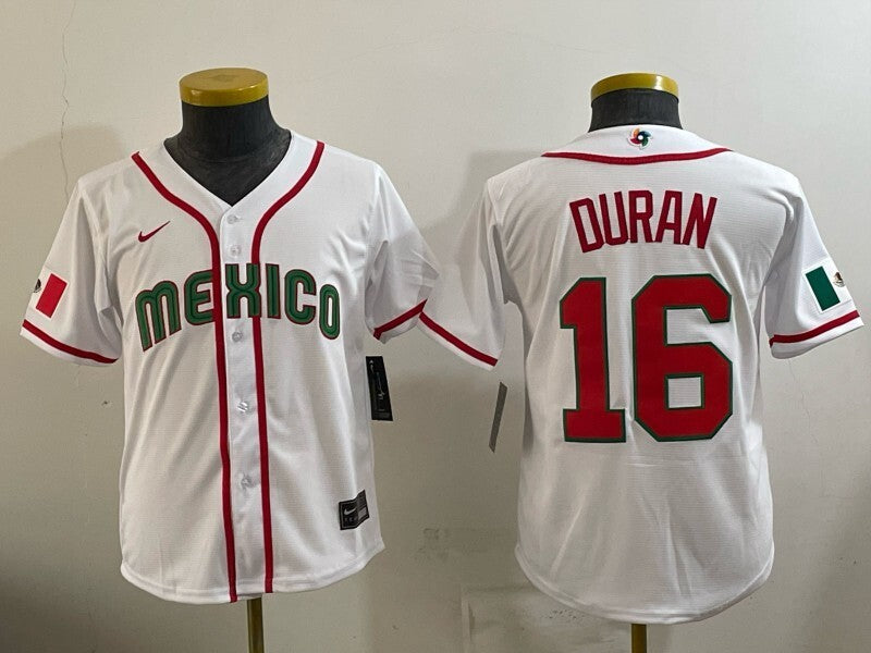 Youth Mexico Baseball #16 Jarren Duran 2026 World Baseball Classic 26 World Cup Youth