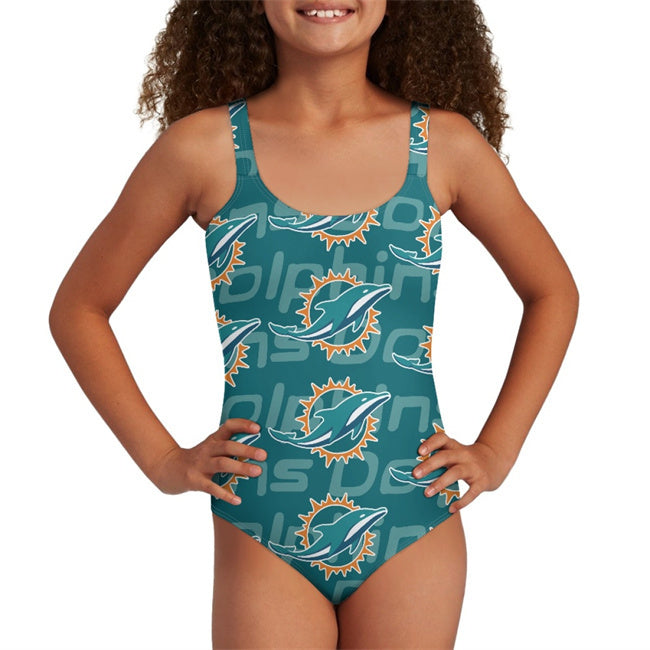 Youth Miami Dolphins Bodysuit Comfortable Swimwear Beachwear Bathing 001(Pls