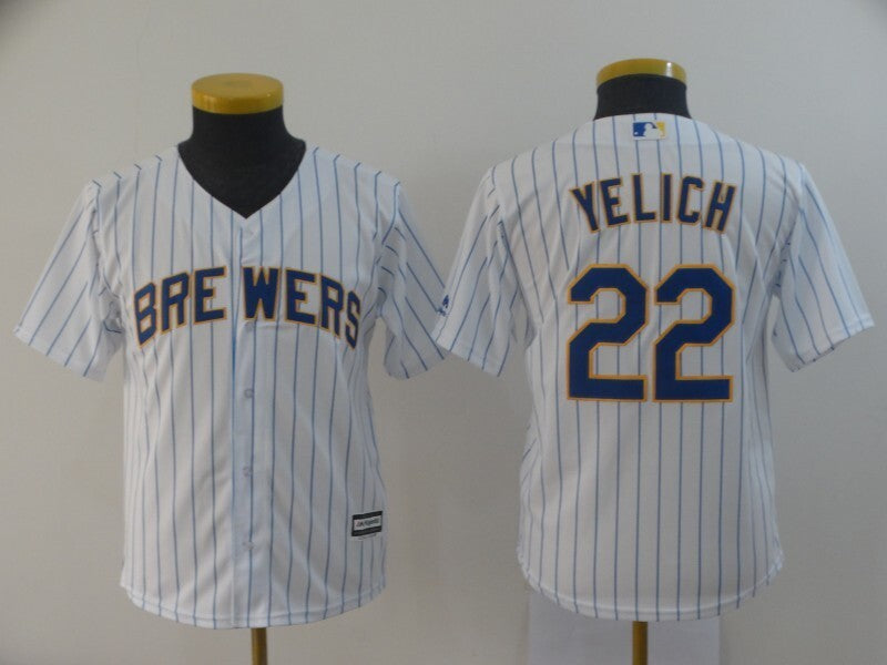 Youth Milwaukee Brewers #22 Christian Yelich