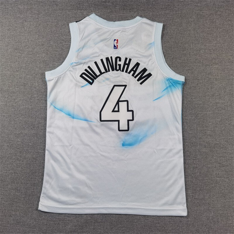 Youth Minnesota Timberwolves #4 Robert Dillingham Youth 25 Timberwolves 4 # · White City Edition Style 3