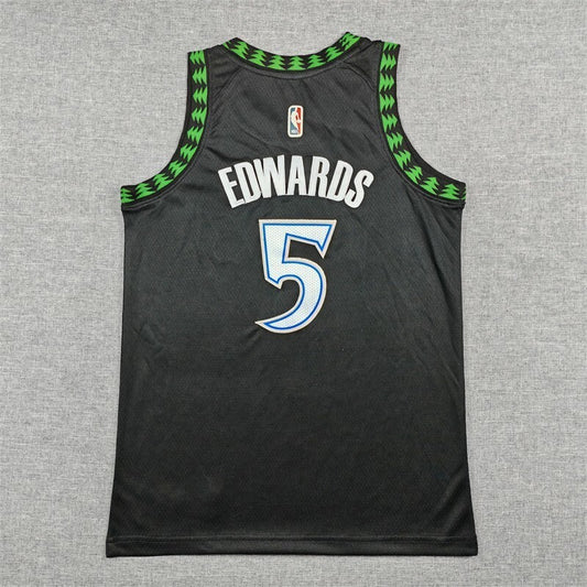 Youth Minnesota Timberwolves #5 Anthony Edwards Youth Timberwolves 5 Classic Black Style 2