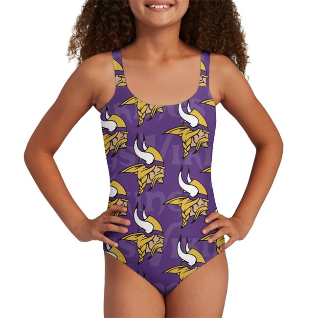 Youth Minnesota Vikings Bodysuit Comfortable Swimwear Beachwear Bathing 001(Pls