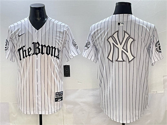 Youth New York Yankees Team Big Logo White Pinstripe 'Gothic Legacy Edition' Vapor Premier