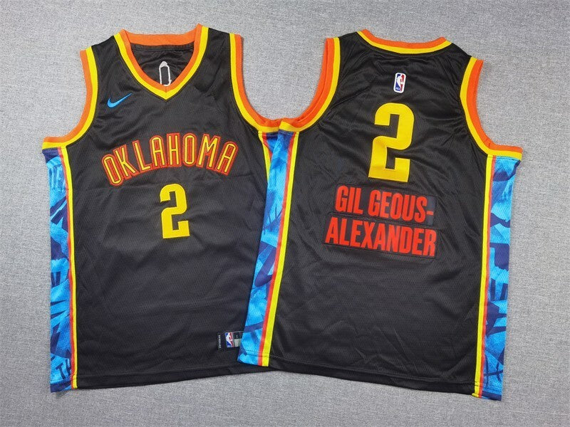 Youth Oklahoma City Thunder#2 Shai Gilgeous-Alexander Youth 25 Thunder 2 # -- Black City Edition (3)_[1]