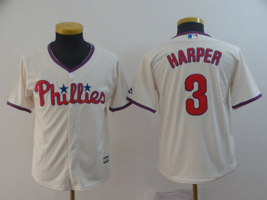 Youth Philadelphia Phillies #3 Bryce Harper Style 1