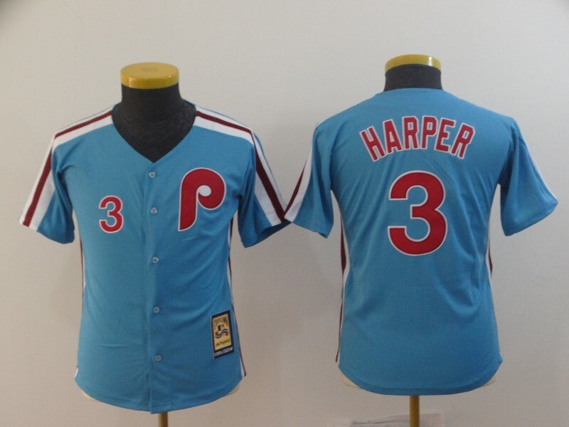 Youth Philadelphia Phillies #3 Bryce Harper Style 5