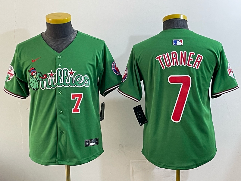 Youth Philadelphia Phillies #7 Trea Turner Phillies Collaboration Youth Style 1