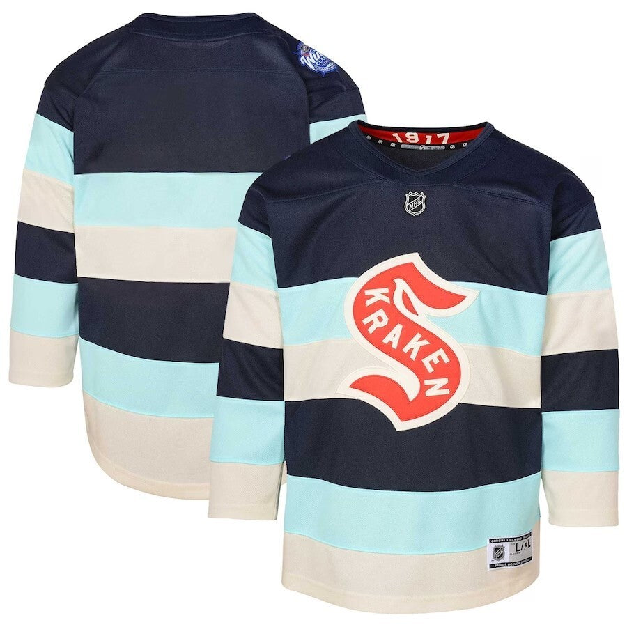 Youth Seattle Kraken 2024 NHL Winter Classic Premier Jersey - Deep Sea Blue