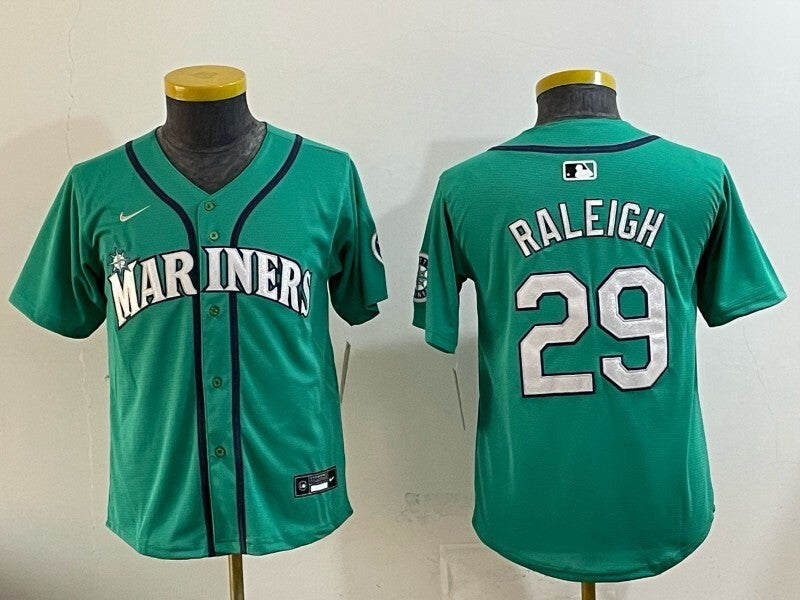 Youth Seattle Mariners #29 Cal Raleigh Mariners Youth Style 2