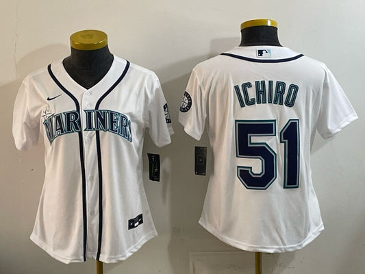 Youth Seattle Mariners #51 Ichiro Suzuki Mariners Women Youth