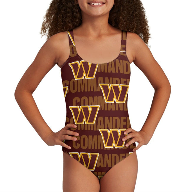 Youth Washington Commanders Bodysuit Comfortable Swimwear Beachwear Bathing 001(Pls
