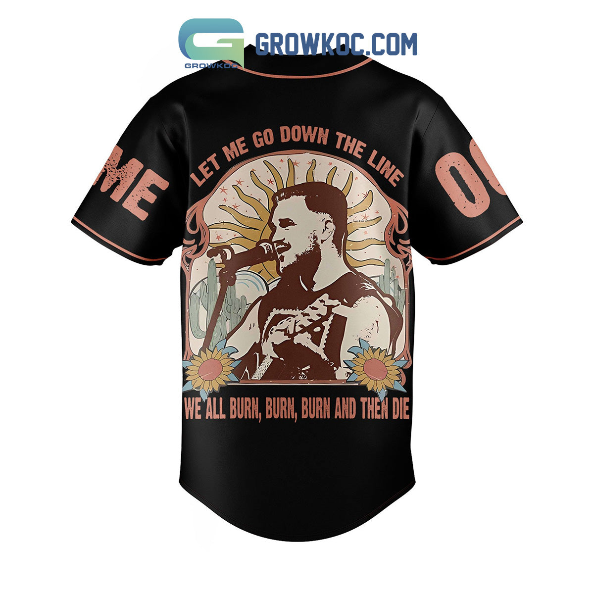 Zach Bryan Burn Burn World Tour Personalized Baseball Jersey