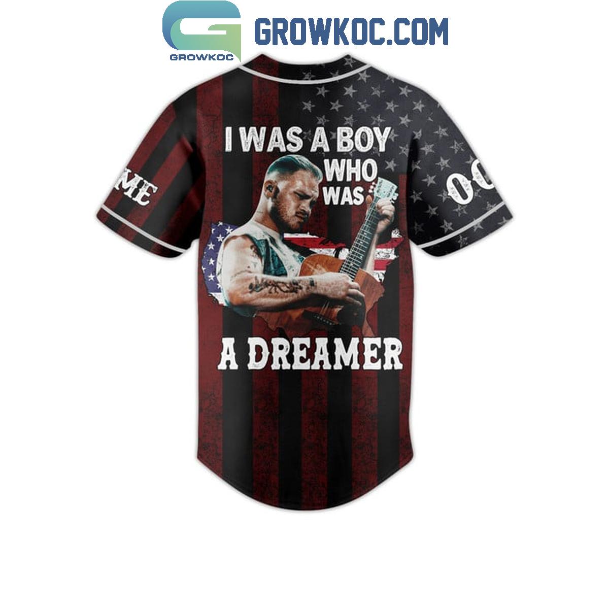 Zach Bryan I Was A Boy Who Was A Dreamer Personalized Baseball Jersey