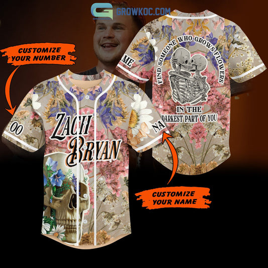 Zach Bryan Skull In The Darkest Part Of You Personalized Baseball Jersey