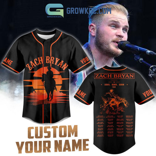 Zach Bryan The Burn Burn Burn Tour 2023 Personalized Baseball Jersey