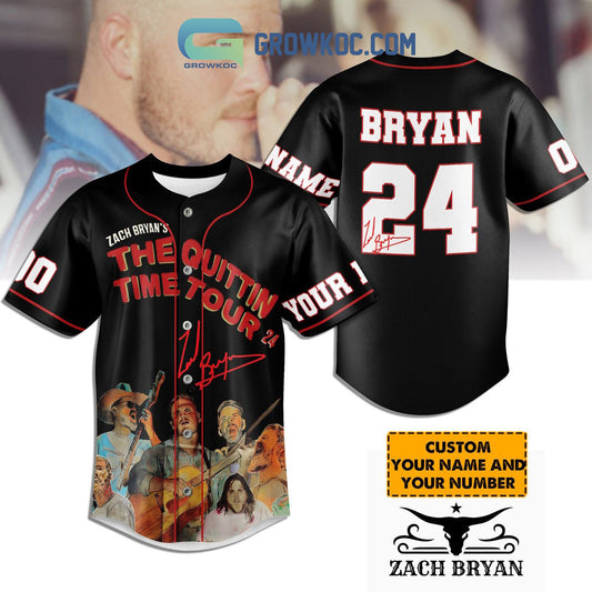 Zach Bryan The Quitting Time Tour 2024 Personalized Baseball Jersey