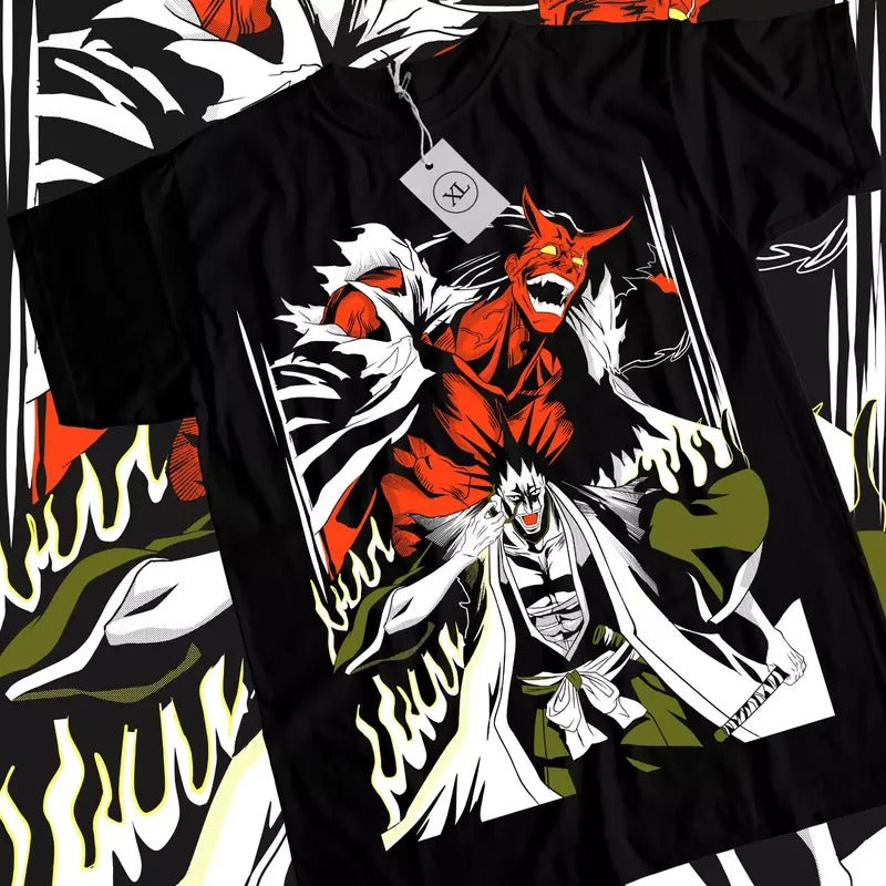 Zaraki Kenpachi T-Shirt Bleach Shirt Black Anime Manga Graphic Tee All Sizestyle{n002}2 Hoodie, Sweatshirt | WearSparks.com