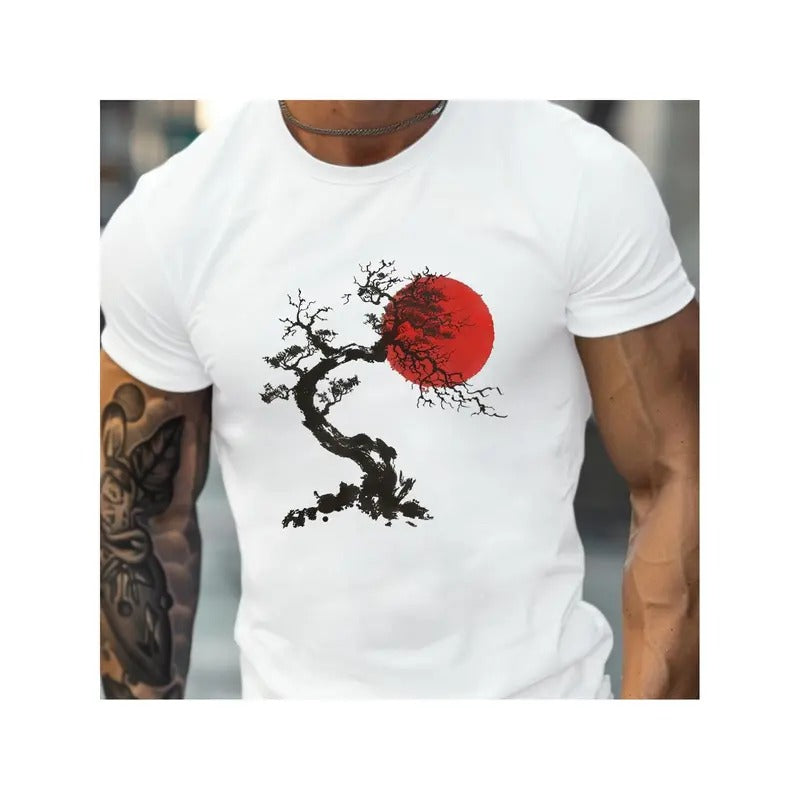 Zen inspired tree design cotton men's T-shirt comfort fit Made in USA Hoodie, Sweatshirt | WearSparks.com
