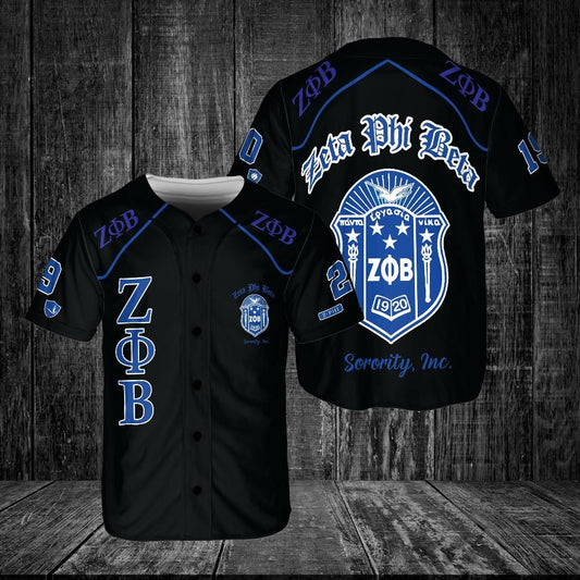 Zeta Phi Beta Sorority Finer Baseball Jersey