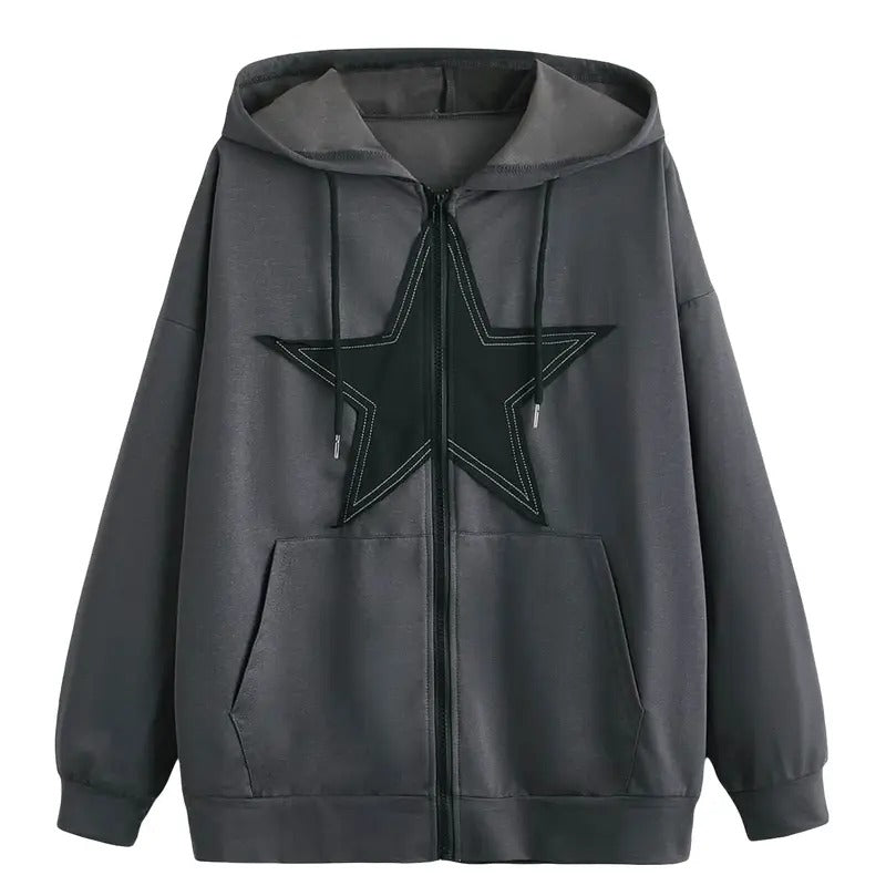 Zip Front Drawstring Hoodie Pullover Long Sleeve Casual Sweatshirt Top T-Shirts | WearSparks.com