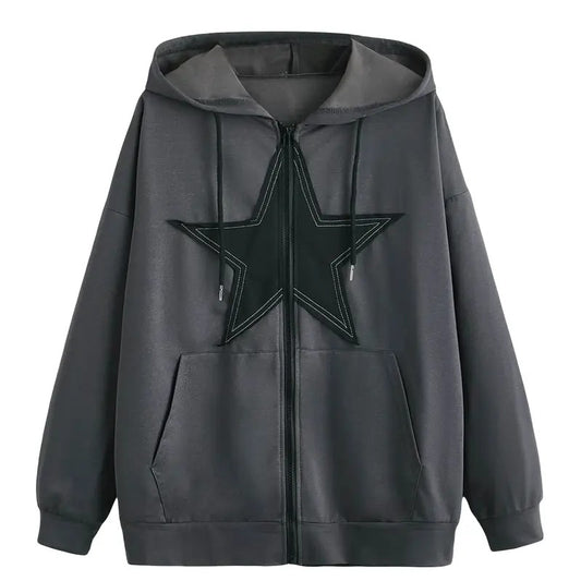 Zip Front Drawstring Hoodie Pullover Long Sleeve Casual Sweatshirt Top T-Shirts | WearSparks.com