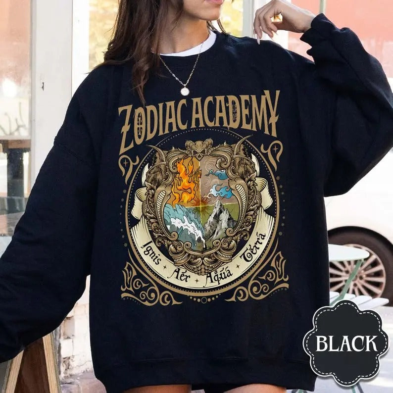 Zodiac Academy Sweatshirt Shirt, Celestial Heirs Band Shirt, Terra Aer, Ignis and Aqua,Professor Lance Orion, Almighty...