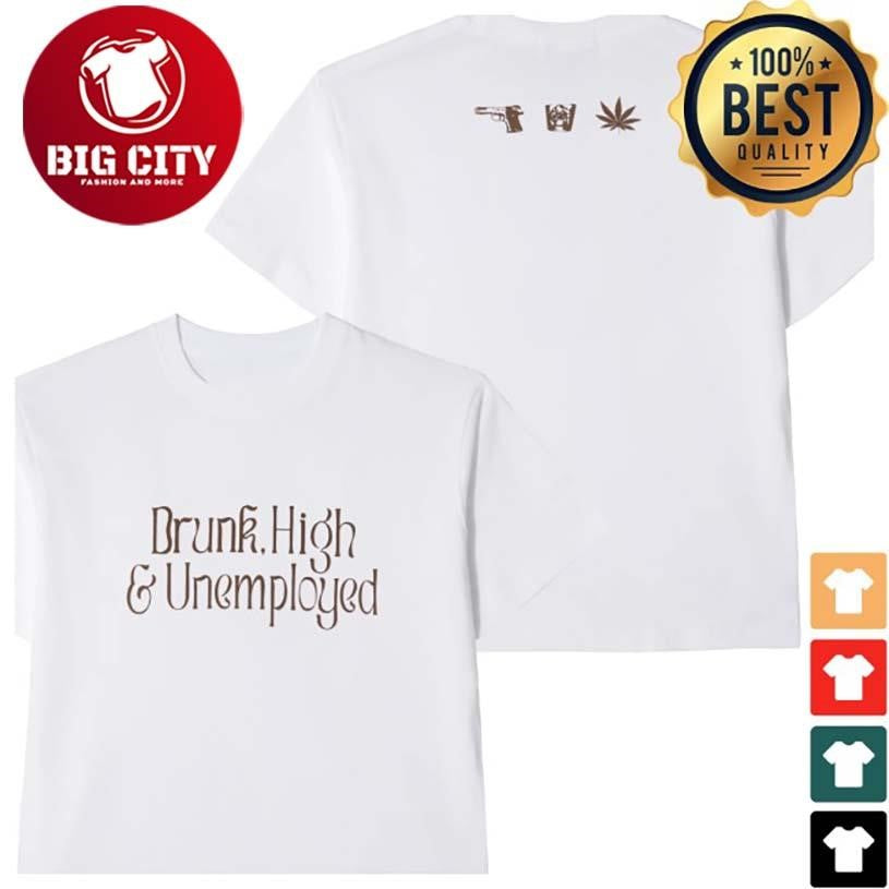 Zodiacjakarta Exodus Drunk, High, Unemployed Two Sided Shirt