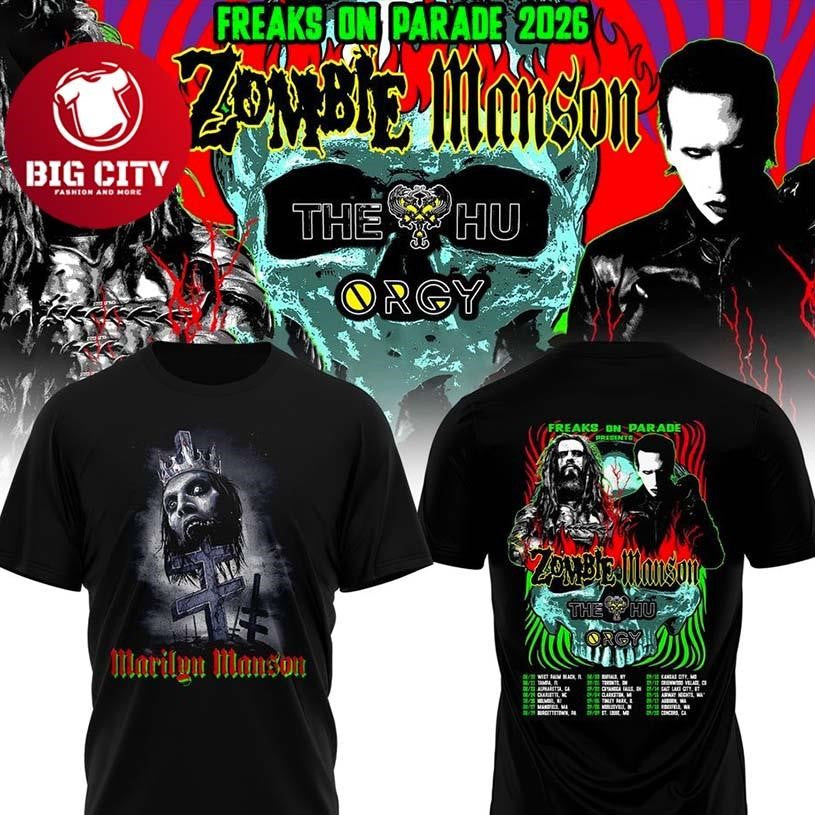 Zombie x Manson Freaks On Parade 2026 Tour Two Sided Shirt