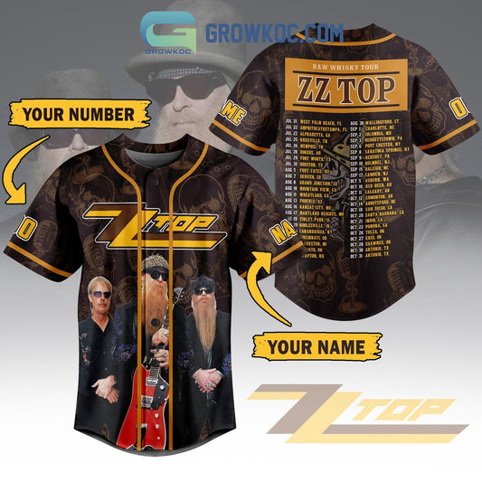 ZzTop Raw Whisky Tour Personalized Baseball Jersey