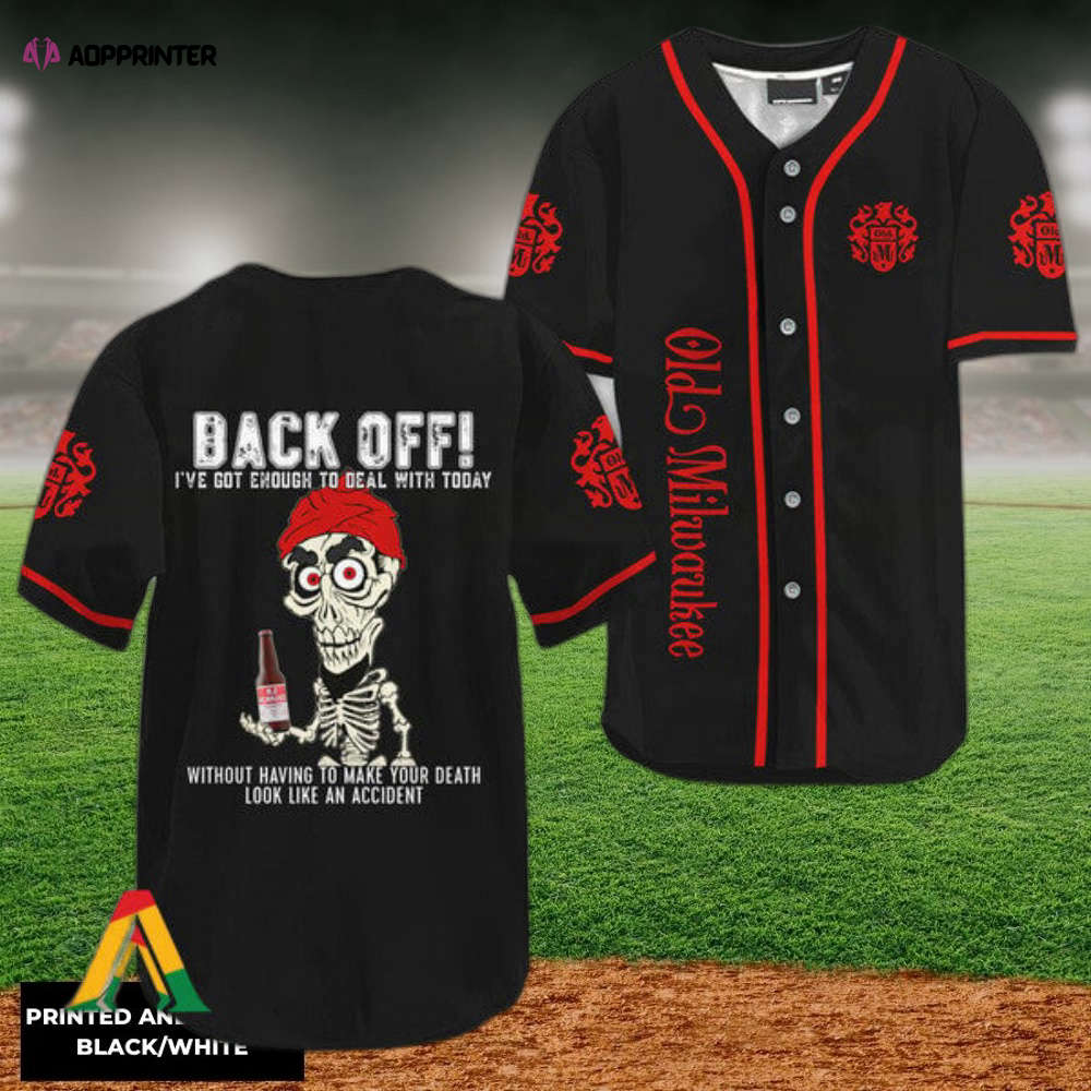 Achmed Back Off: Old Milwaukee Baseball Jersey - Stand Out in Style! - Aopprinter T-Shirts, Hoodie, Sweatshirt (Image 1)