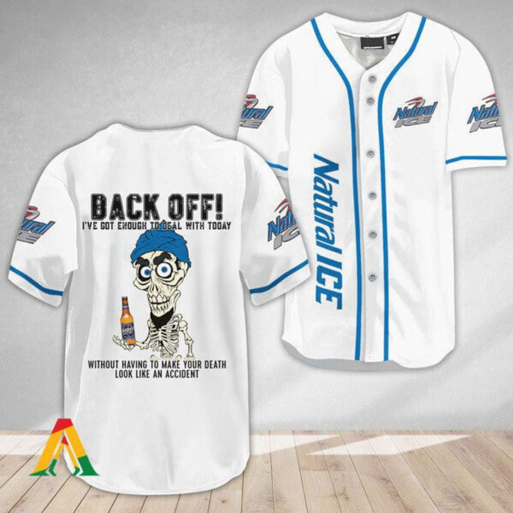 Achmed Back Off With Natural Ice Baseball Jersey - Aopprinter T-Shirts, Hoodie, Sweatshirt | WearSparks.com (Image 2)