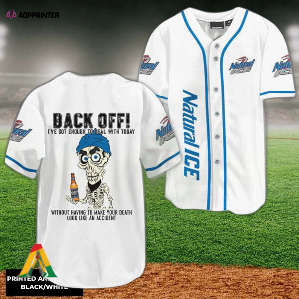 Achmed Back Off With Natural Ice Baseball Jersey - Aopprinter T-Shirts, Hoodie, Sweatshirt | WearSparks.com (Image 1)
